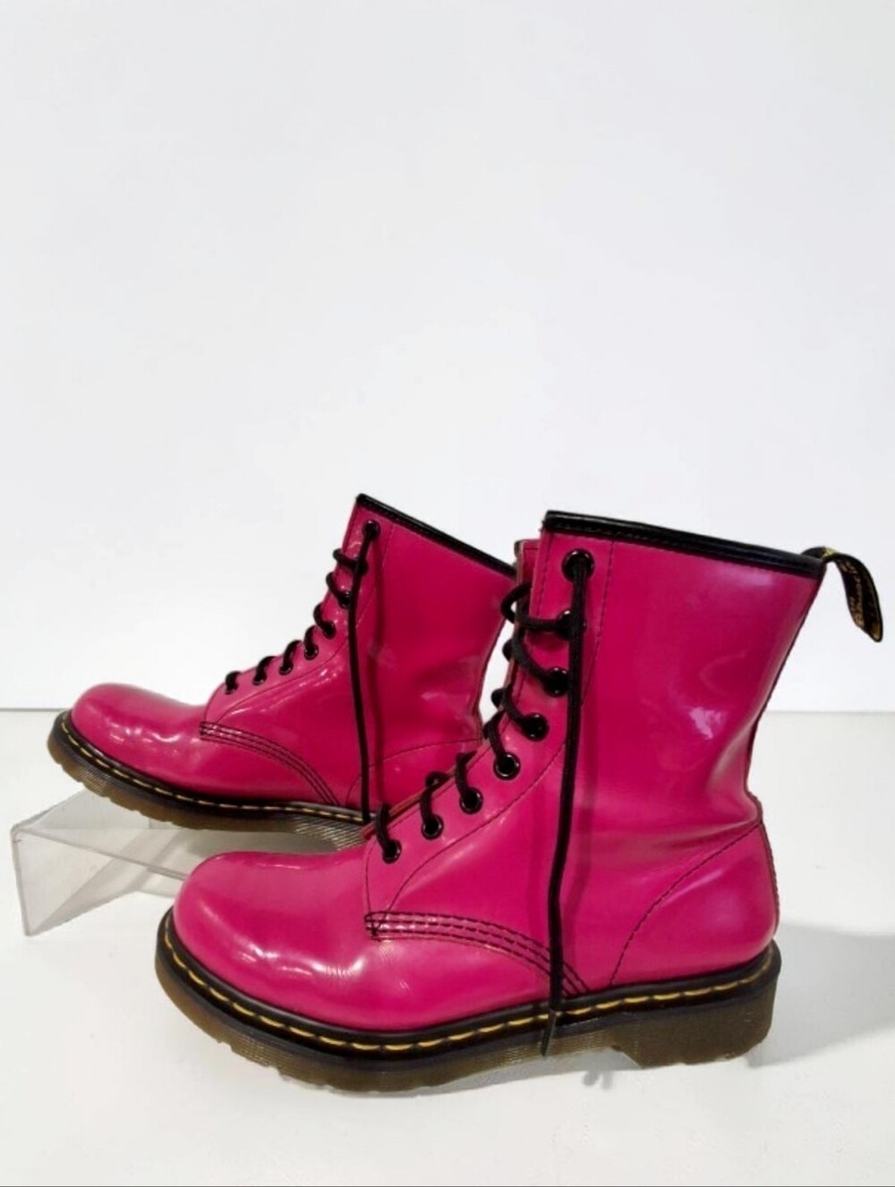Dr. Martens 1460 Hot Pink Patent Leather Lace Up Boot